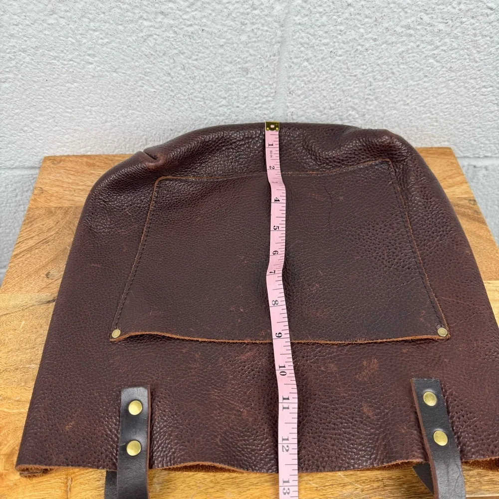 Portland Leather Goods Small Coldbrew Brown Pebbled Leather Tote Bag - Picture 12 of 13